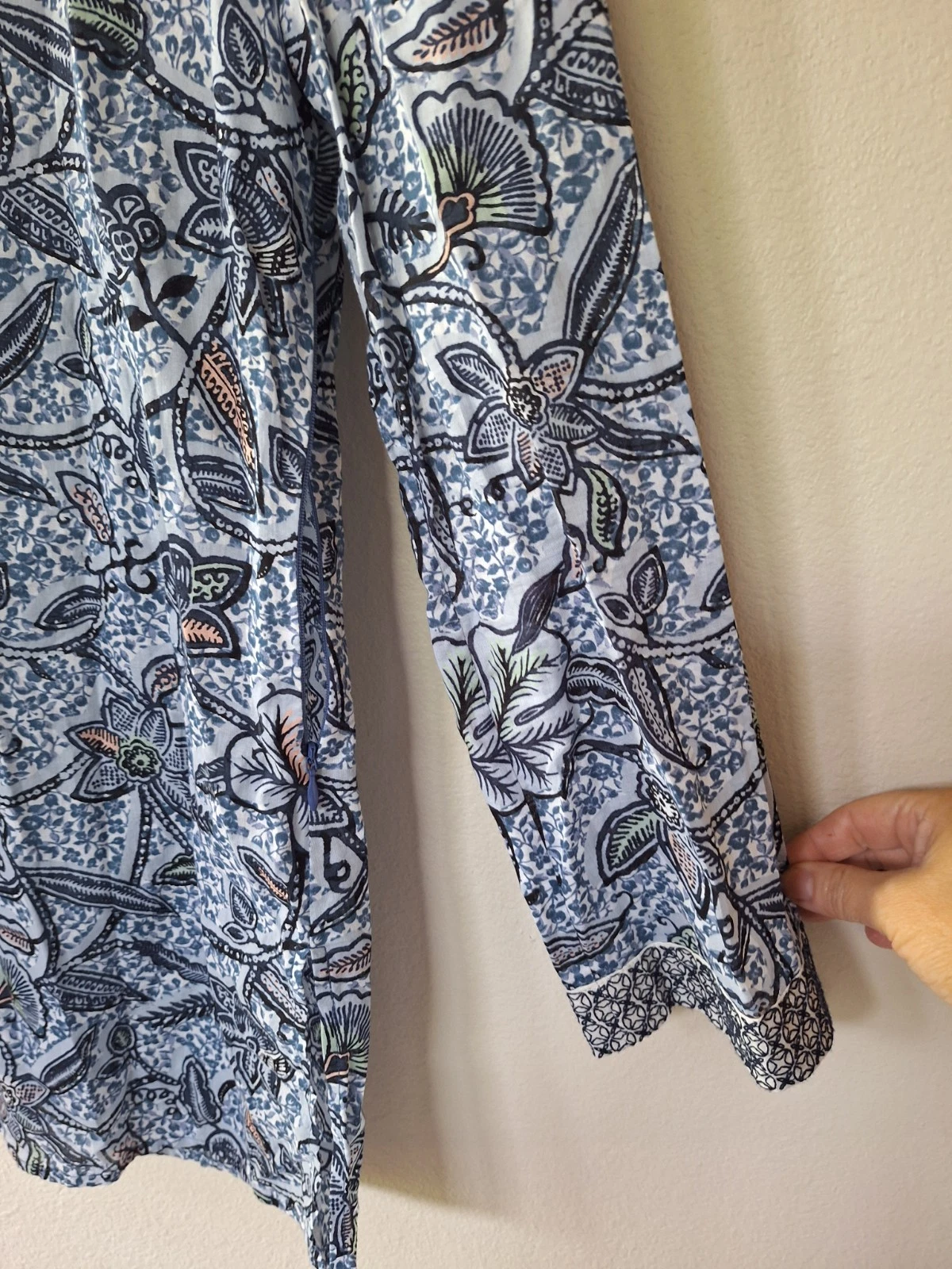 Camicetta tunica Tory Burch primaverile ricamata scollo a V floreale navy zip laterale taglia 8