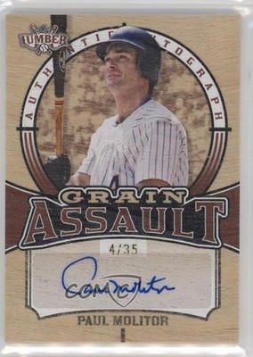 2024 Leaf Lumber Grain Assault Bronze 4/35 Paul Molitor #GA-PM1 Auto HOF hg6