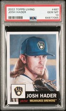 2022 Topps Living Set # 487 JOSH HADER Milwaukee Brewers GEM MINT PSA 10