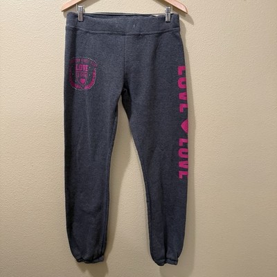 Women's XL Thrill Maternity Charcoal Gray Hot Pink  LOVE 1994  Sweat Pants