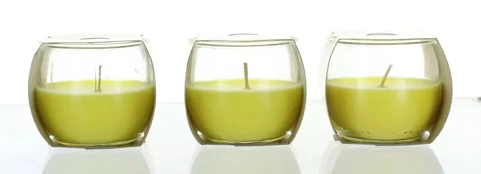 3PK Outdoor Garden Citronella Glass Jar Candle Insects Mosquitos Fly Repellent - Image 2 of 3