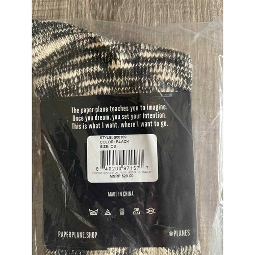 Paper Planes Men's Black Two Toned Marled Stripe Crew Socks - One Size - Picture 3 of 3
