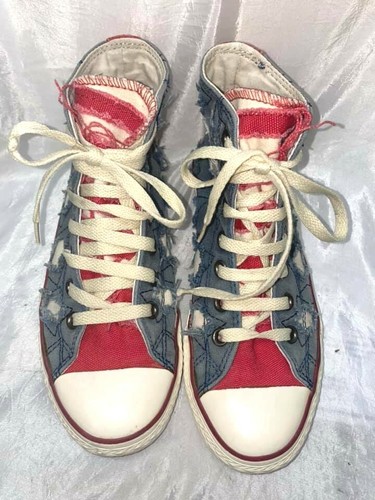 Converse All Star Sneakers Scarpe donna Alte Caviglia 38 Jeans Strappato  Blu | eBay
