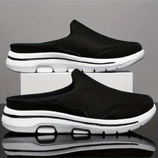 Men's Breathable Slip-on Half Sneakers Non-Slip Casual Walking Shoes Outdoor