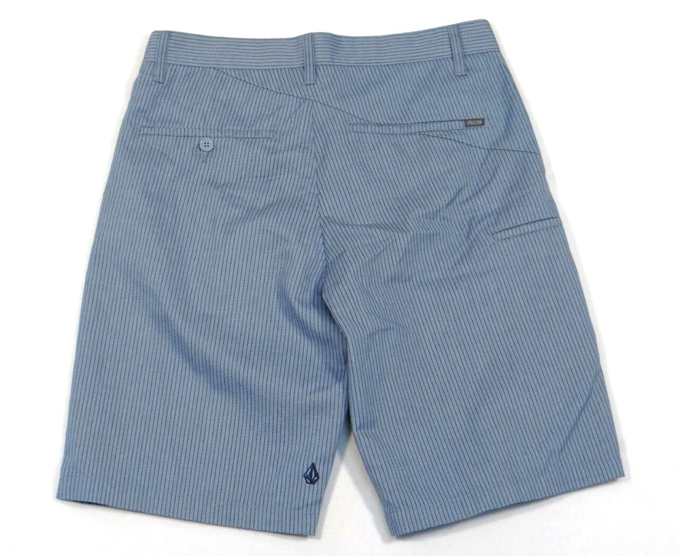 Volcom Blue Striped Flat Front Casual Shorts Men's NEW - Image 2 of 2