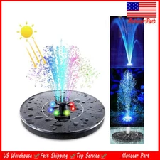 Solar Powered Fountain Water Pump Night Floating Garden Bird Bath Kit w/ 6 LED