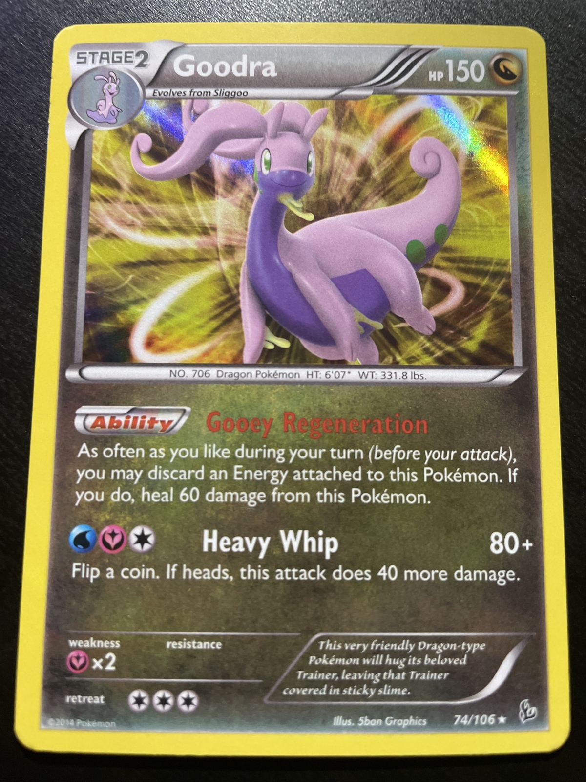 Pokemon GOODRA 74/106 - XY Flashfire RARE Rev Holo - NM