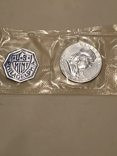 1961 Franklin Silver Half Dollar Gem BU Cellophane Mint Wrapped