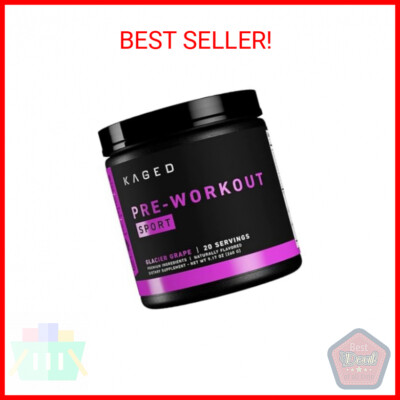 Kaged Pre-Kaged Sport Pre Workout Powder | Glacier Grape | Energy Supplement for