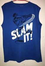 Sleeveless T-Shirt Blue "Slam It!" Size Y LG 10/12