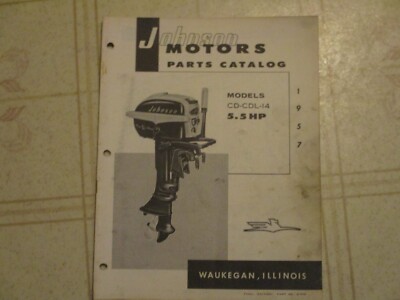 1957 Johnson 5.5 5 1/2 hp CD CDL 14 Outboard Parts Catalog Manual