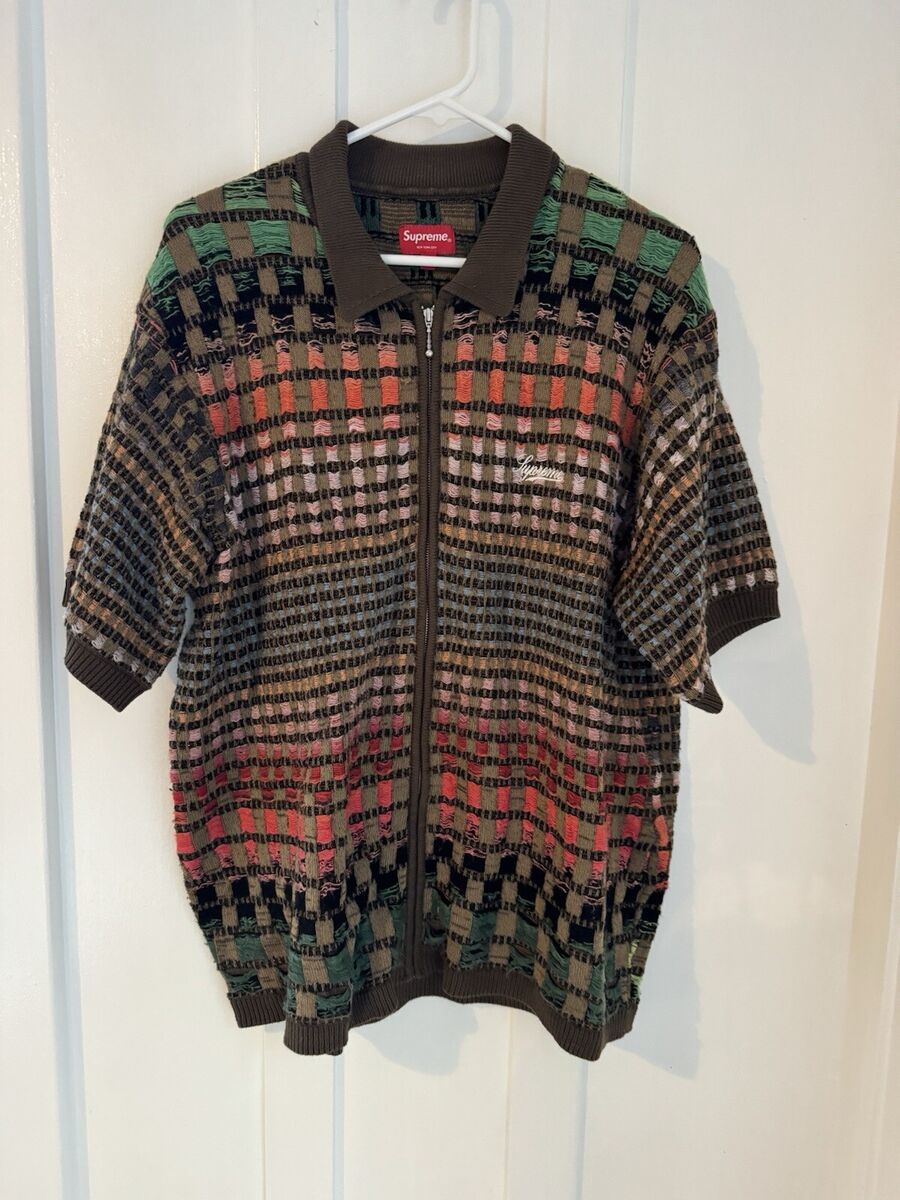 Supreme Gradient Grid Zip Up Polo | eBay Supreme Gradient Grid Zip Up Polo | eBay