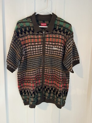 Supreme Gradient Grid Zip Up Polo | eBay Supreme Gradient Grid Zip Up Polo | eBay
