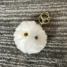 Cat White Fluffy Keychain Key Holder Fur Bag Charm School Bag Pom Pom Cat Lady