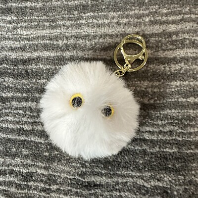 小物 Useful Key Charm ECRU Cat White Fluffy Keychain Key Holder Fur Bag Charm School Bag Pom