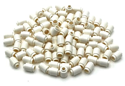 Lego 100 New White Bricks Round 1 x 1 Open Stud Cannon Ball Pieces
