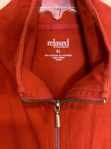 Relaxed By Charter Club Women’s XL Jacket Red/Orange Nice Stretch - Picture 4 of 5