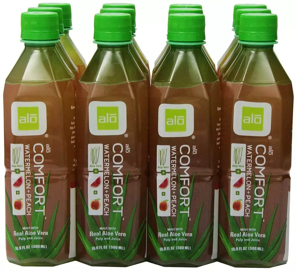 ALO Comfort Aloe Vera Juice Drink Watermelon Plus Peach 16.9 Fl