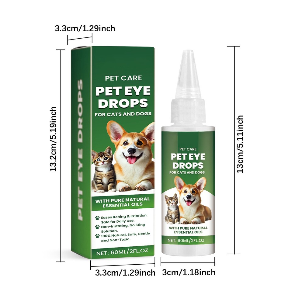 12pc Pet Eye Drops 60ml Dog Tear Stains Removal, Pet Eye Drops Cat Eye