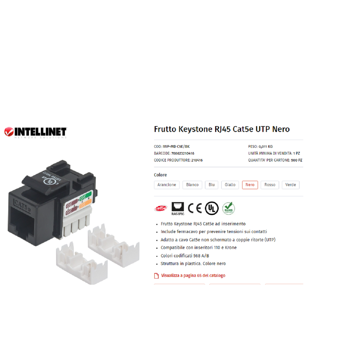 Presa dati/voce RJ45 CAT.5e serie ARC Marlanvil 7864.C5