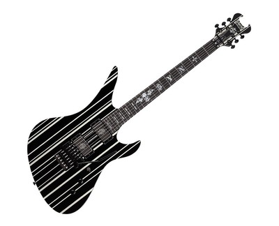 Schecter Synyster Custom Gloss Black w/Silver Pin Stripes - 1747 - B-Stock