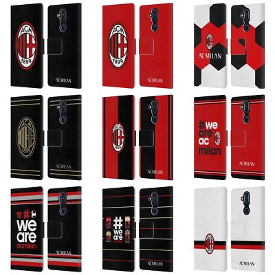 OFFICIAL AC MILAN CREST LEATHER BOOK WALLET CASE COVER FOR NOKIA PHONES