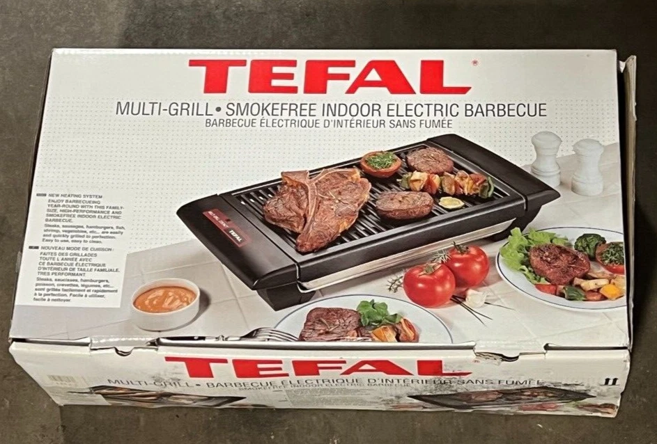 sangtekster omhyggelig sløring NOS QVC Tefal Multigrill Indoor Smokeless Electric Barbeque K3891 Black |  eBay