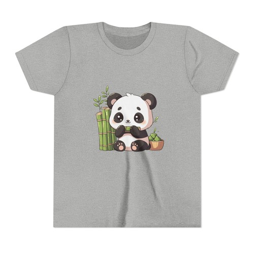 Adorable Panda Youth Short Sleeve Tee - Cute Bamboo Design for Kids - Picture 50 of 105