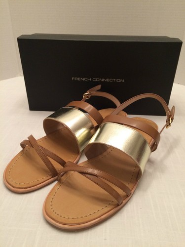 FRENCH CONNECTION sandali alla caviglia donna marrone e oro taglia 10 M euro 41 nuovi 95€ - Foto 2 di 10