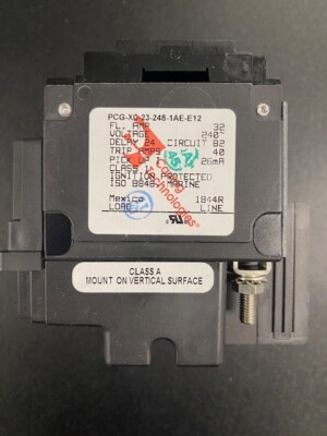 Carling Technologies Breaker, 240V, 32-40A, PCG-X0-23-248-1AE-E12, NEW