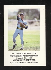 1984 Charlie Moore Milwaukee Brewers Police Baseball Card