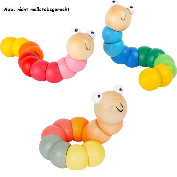 SMALL FOOT - LEGLER Raupe flexibel, small foot 10961, blau o. rot, Farbe frei wählbar