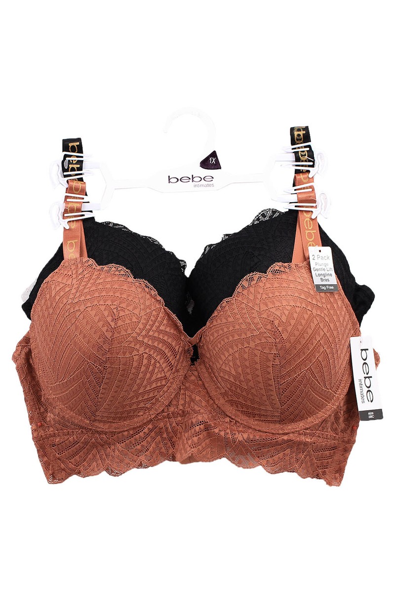 bebe Push Up Bra Black, 36D Lace Underwire