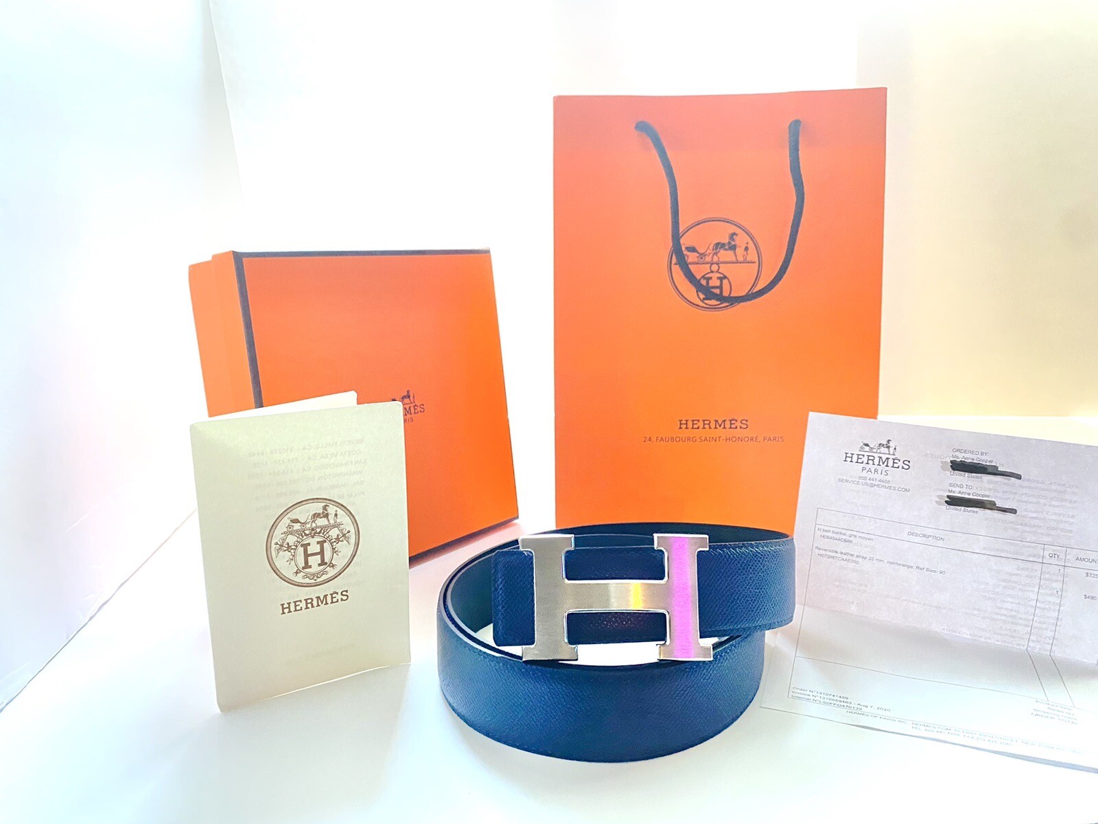 100 Authentic Hermès Leather Reversible Constance Be… Gem