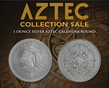 1 oz. Golden State Mint Silver Round Aztec Calendar .999 Fine - BACKORDER 107.95 per troy oz