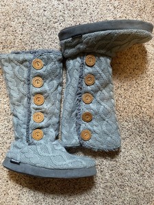 womens grey slipper boots