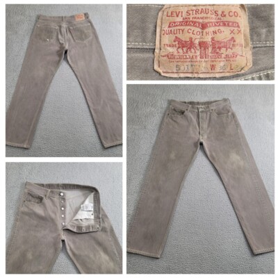 Levi's 501 XX Orginal Jeans Men's 32x29 Gray Brown Denim Button