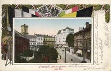 Poland, Ukraine, Przemysl, Plac na Bramie, Square Scene, Old Postcard