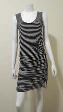BB Dakota Striped Midi Dress Sleeveless Size S  Black White Stripe
