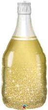 Large Gold Champagne Bottle 39 inch Uninflated Helium Balloon congrats