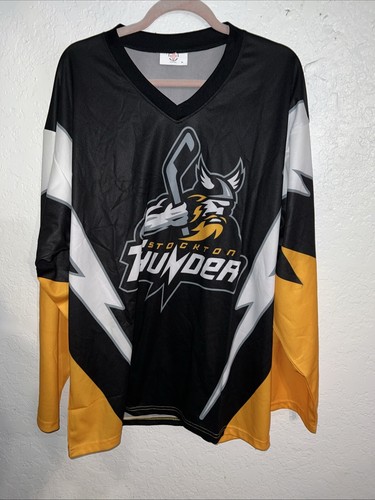 Stockton Thunder ECHL Minor League Hockey Jersey Size XL Promo News 10am 103 Kat - Picture 3 of 12