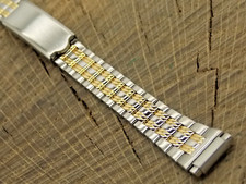 Hadley Roma NOS Vintage Unused Watch Band Deployment Clasp 2 Tone 10mm-14mm