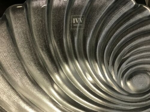 Italian IVV Glass Art - Conchiglia 7" Small Silver Bowl COA Tuscany Italy NIB - Picture 3 of 5