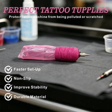 Tattoo Pen Covers 200PCS 6 Rolls Grip Tape 2.56"x7" Pink