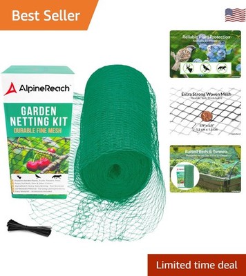 Durable 7.5ft x 65ft Garden Netting with Zip Ties for Quick Setup & Protection