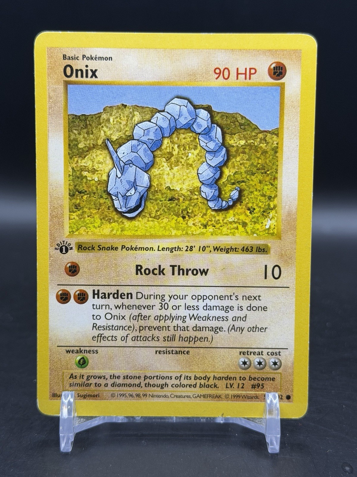 Onix 56/102 1999 Pokemon Base Set 1st Edition Shadowless English WOTC MP