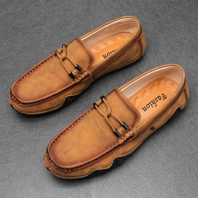 Men's Handmade Genuine Leather Formal Loafers Office Wedding Banquet Dress Shoes
