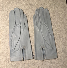Gray Solid Leather Dress Gloves, Wrist Length...