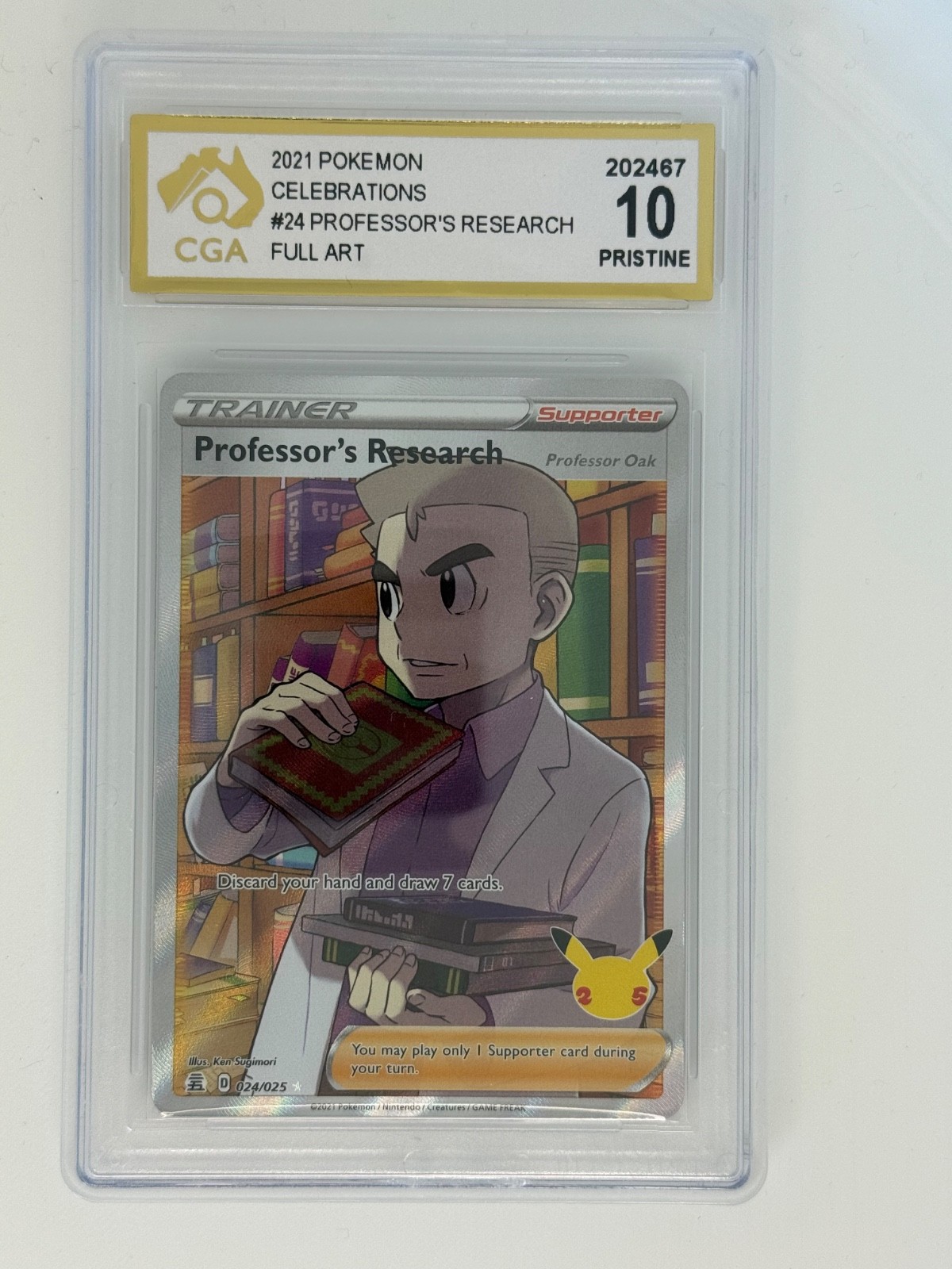 Pokémon TCG Professor's Research (Full Art) Celebrations 024/025 CGA 10