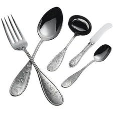 Ricci Argentieri Japanese Bird 18/10 Stainless Steel 5pc. Hostess Set